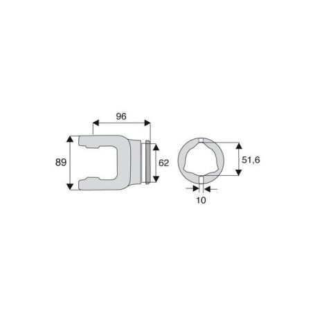 Machoire tube triangulaire 30.2x80 Machoire tube triangulaire 30.2x80