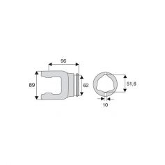Machoire tube triangulaire 30.2x80 Machoire tube triangulaire 30.2x80