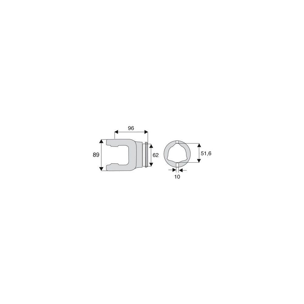 Machoire tube triangulaire 30.2x80