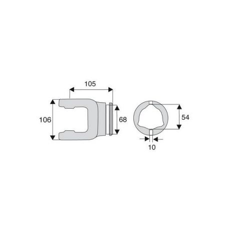 Machoire tube triangulaire 30.2x92