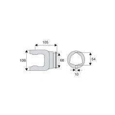 Machoire tube triangulaire 30.2x92