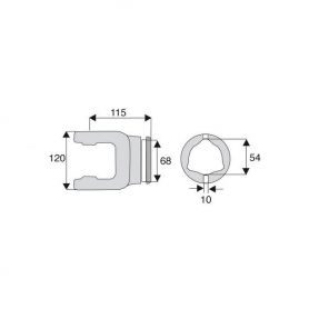 Machoire tube triangulaire 30.2x106.5