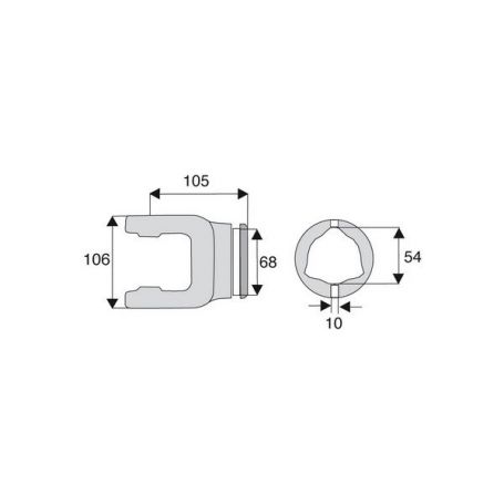 Machoire tube triangulaire 35x94
