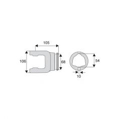Machoire tube triangulaire 35x94