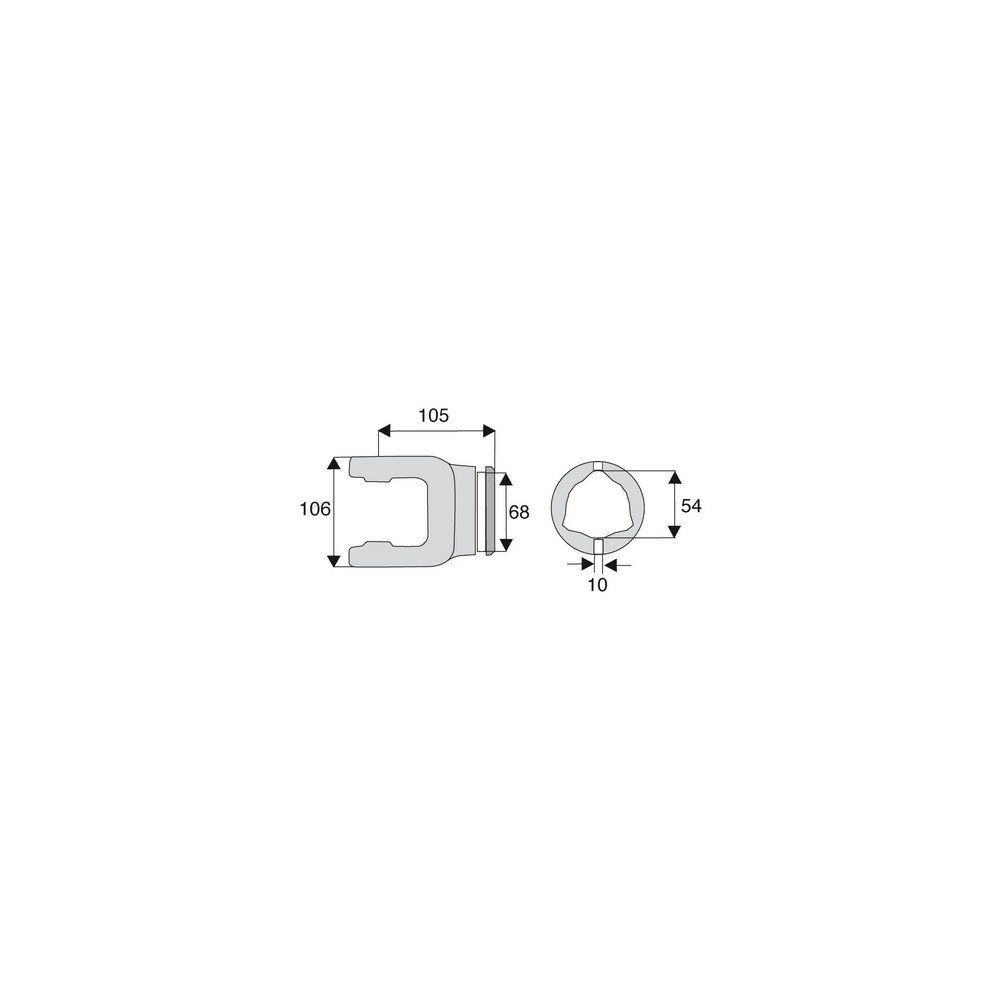 Machoire tube triangulaire 35x94