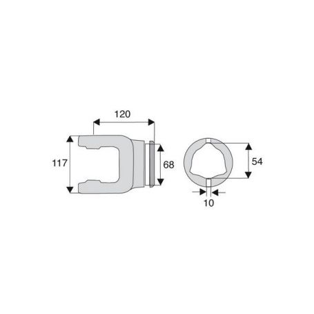 Machoire tube triangulaire 35x106.5
