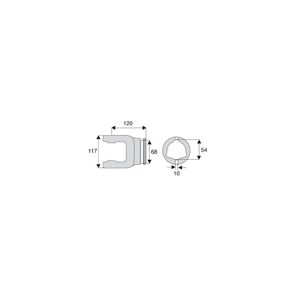Machoire tube triangulaire 35x106.5