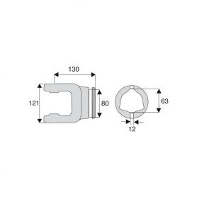 Machoire tube triangulaire 41x108
