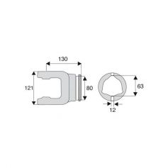 Machoire tube triangulaire 41x108