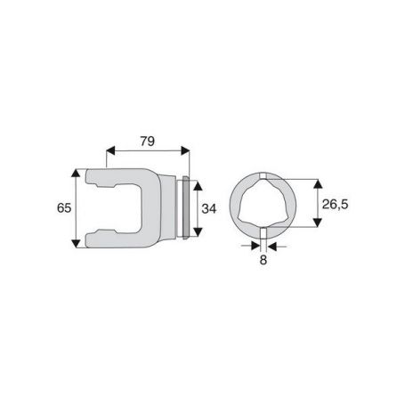 Machoire tube triangulaire 22x54 Machoire tube triangulaire 22x54