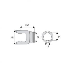 Machoire tube triangulaire 41x118