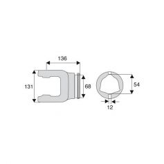 Machoire tube triangulaire 41x118