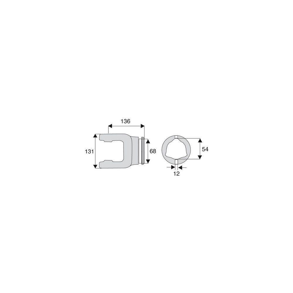 Machoire tube triangulaire 41x118