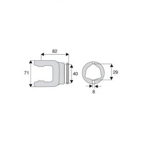 Machoire tube triangulaire 23.8x61.3