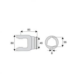 Machoire tube triangulaire 27x70