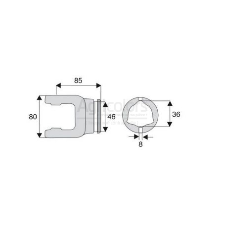 Machoire tube triangulaire 27x70 Machoire tube triangulaire 27x70
