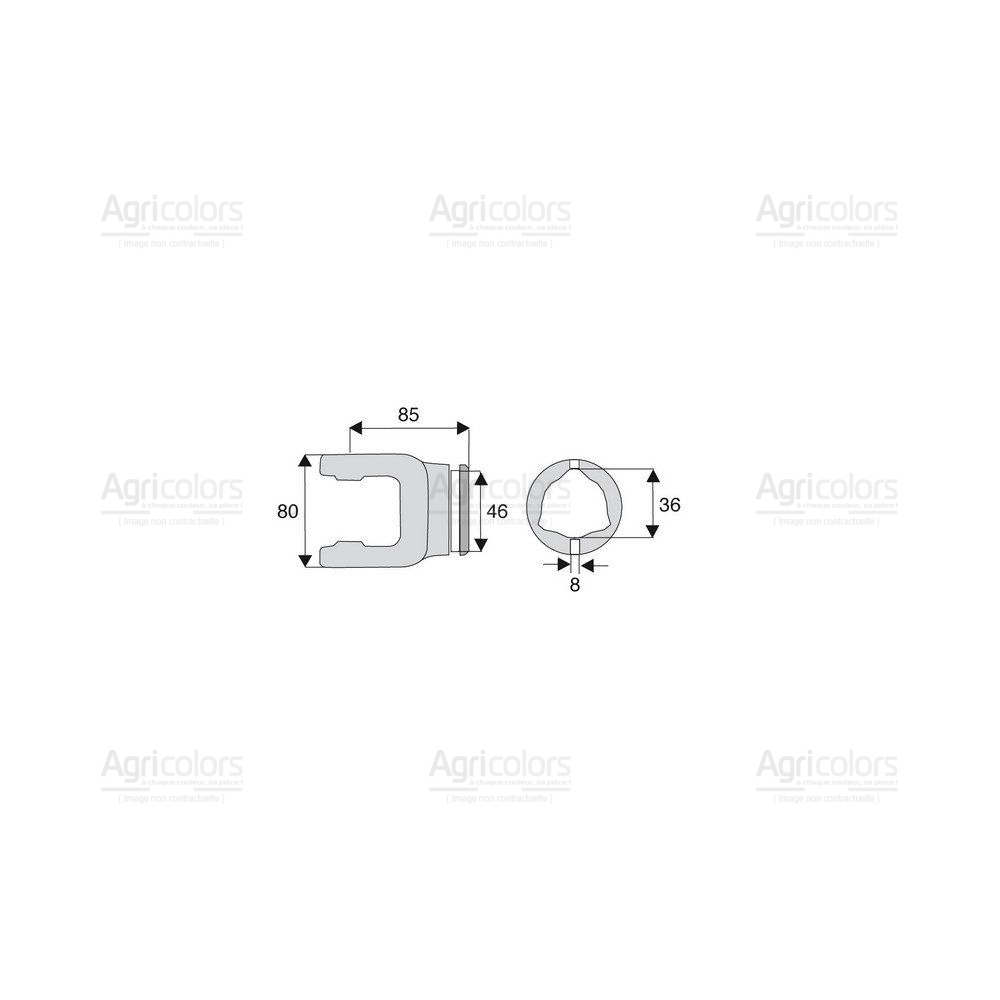 Machoire tube triangulaire 27x70