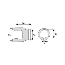 Machoire tube triangulaire 27x74.6