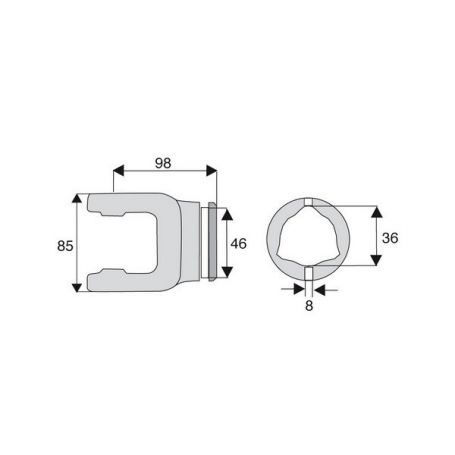 Machoire tube triangulaire 27x74.6 Machoire tube triangulaire 27x74.6