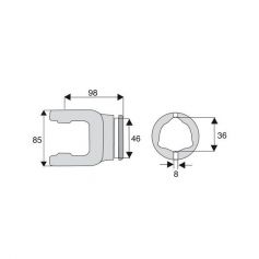 Machoire tube triangulaire 27x74.6 Machoire tube triangulaire 27x74.6