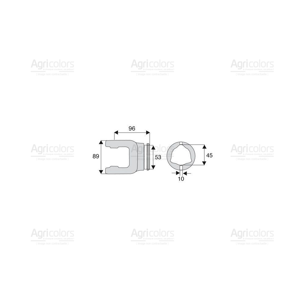 Machoire tube triangulaire 30.2x80