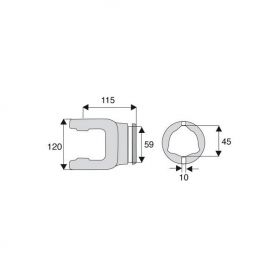 Machoire tube triangulaire 30.2x106.5