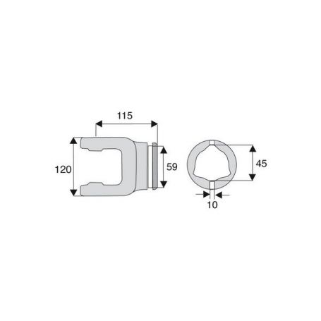 Machoire tube triangulaire 30.2x106.5 Machoire tube triangulaire 30.2x106.5