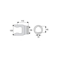 Machoire tube triangulaire 30.2x106.5 Machoire tube triangulaire 30.2x106.5