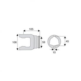 Machoire tube triangulaire 35x94