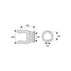 Machoire tube triangulaire 35x94 Machoire tube triangulaire 35x94