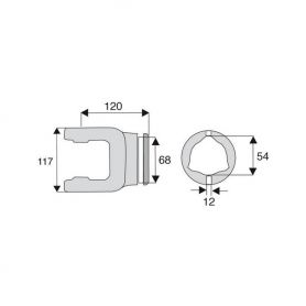 Machoire tube triangulaire 35x106.5