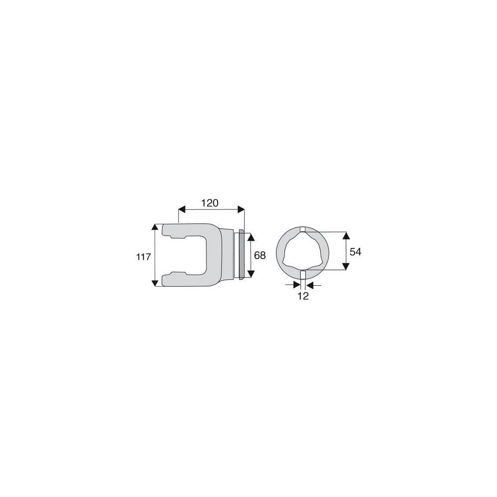 Machoire tube triangulaire 35x106.5