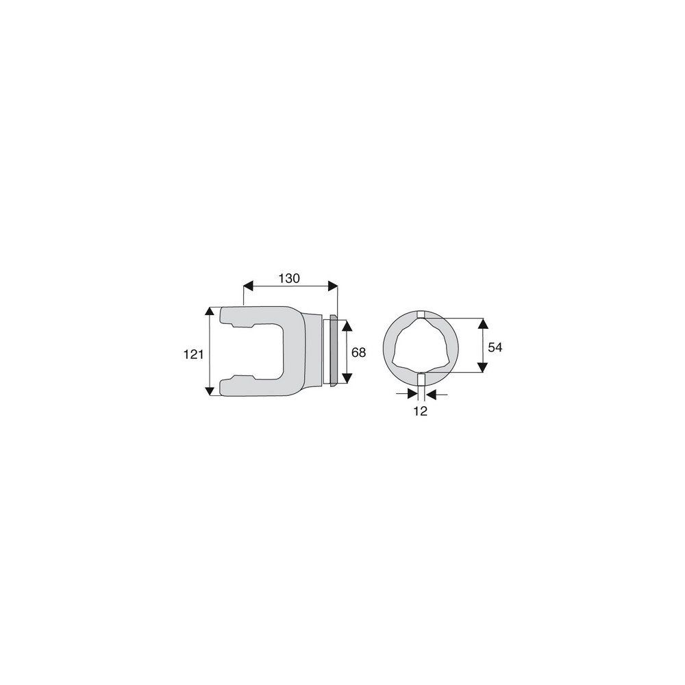 Machoire tube triangulaire 41x108