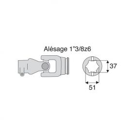 Joint intérieur 32x76 tube Etoile