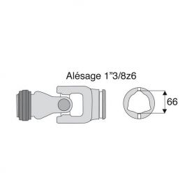 Joint extérieur 41x118 tube Triangulaire