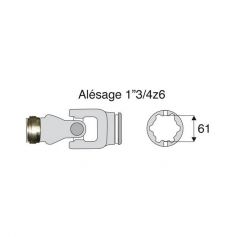 Joint complet Benzi tube ext étoile 47x61 verrouillage à billes 1"3/4 Joint complet Benzi tube ext étoile 47x61 verrouillage à billes 1"3/4