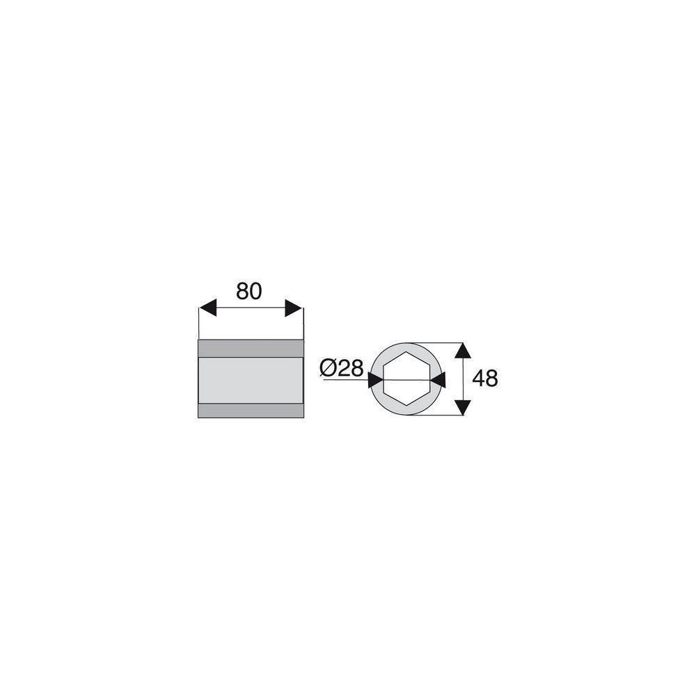 Douille hexagonale longueur 80