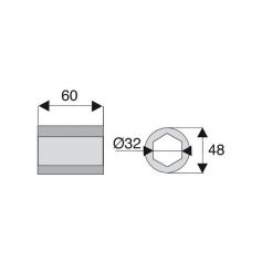 Douille hexagonale longueur 60