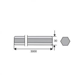 Arbre hexagonal longueur 3000 maxi