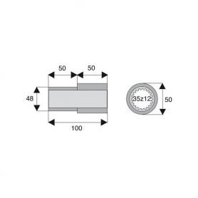 Tube de transmission rond de diamètre 35Z12