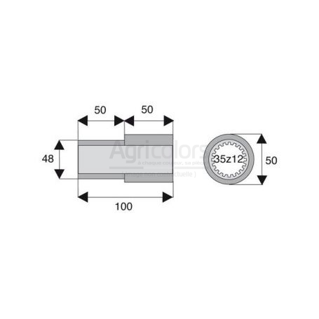 Tube de transmission rond de diamètre 35Z12