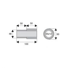Tube de transmission rond de diamètre 35Z12