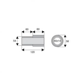 Tube de transmission rond de diamètre 40Z14