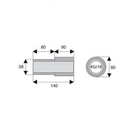 Tube de transmission rond de diamètre 45Z16