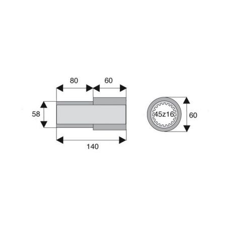 Tube de transmission rond de diamètre 45Z16 Tube de transmission rond de diamètre 45Z16