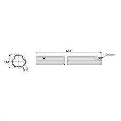 Tube de transmission Free Rotation de diamètre 58.5 profil S6 80° en 1255 cm de long Tube de transmission Free Rotation de diamètre 58.5 profil S6 80° en 1255 cm de long
