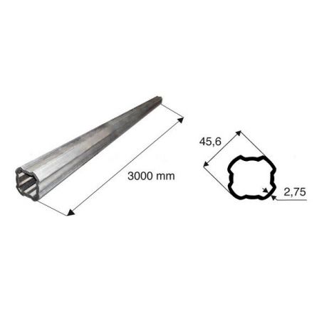 Tube de transmission quadrilobé de diamètre 45.6 Tube de transmission quadrilobé de diamètre 45.6