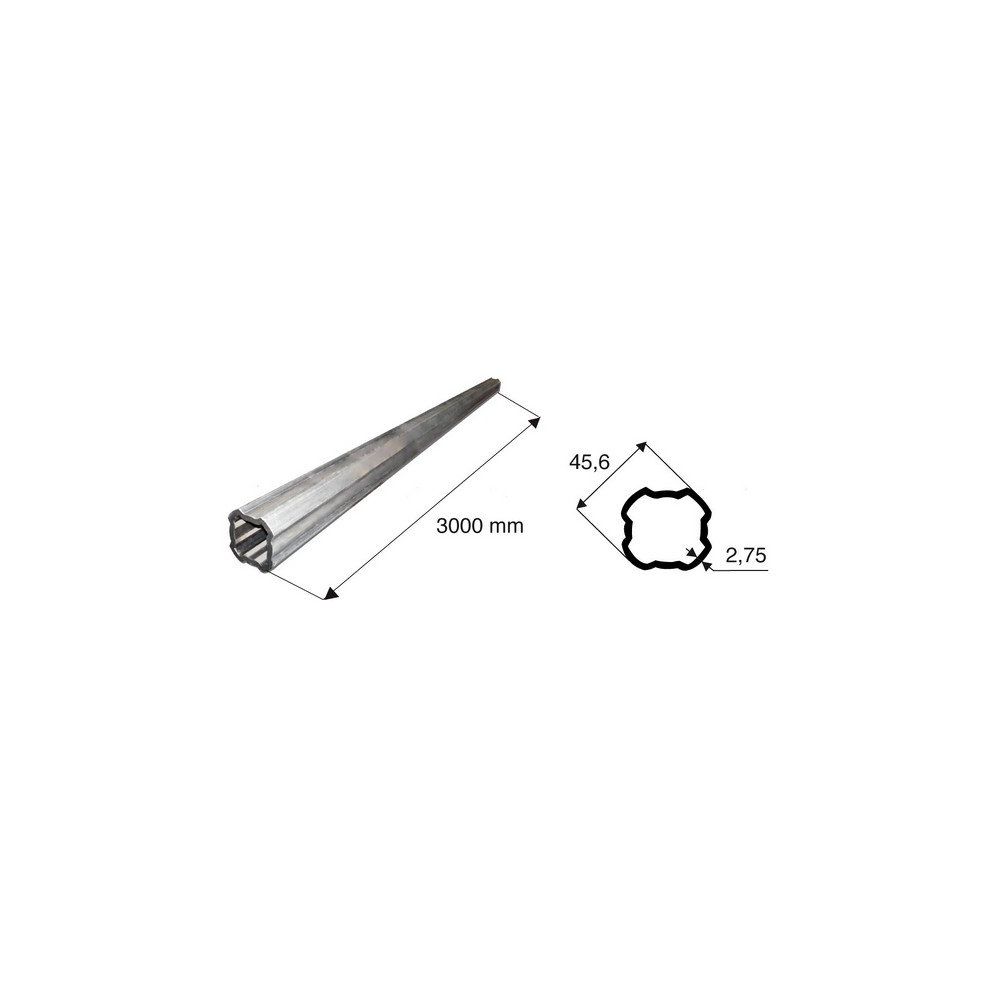 Tube de transmission quadrilobé de diamètre 45.6