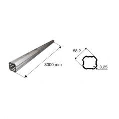 Tube de transmission quadrilobé de diamètre 58.2 longueur 1000 en 3.25 Tube de transmission quadrilobé de diamètre 58.2 longueur 1000 en 3.25