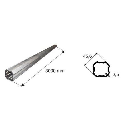 Tube de transmission quadrilobé de diamètre 45.6 Tube de transmission quadrilobé de diamètre 45.6